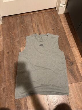 adidas Heather Gray Athletic Sleeveless Tee